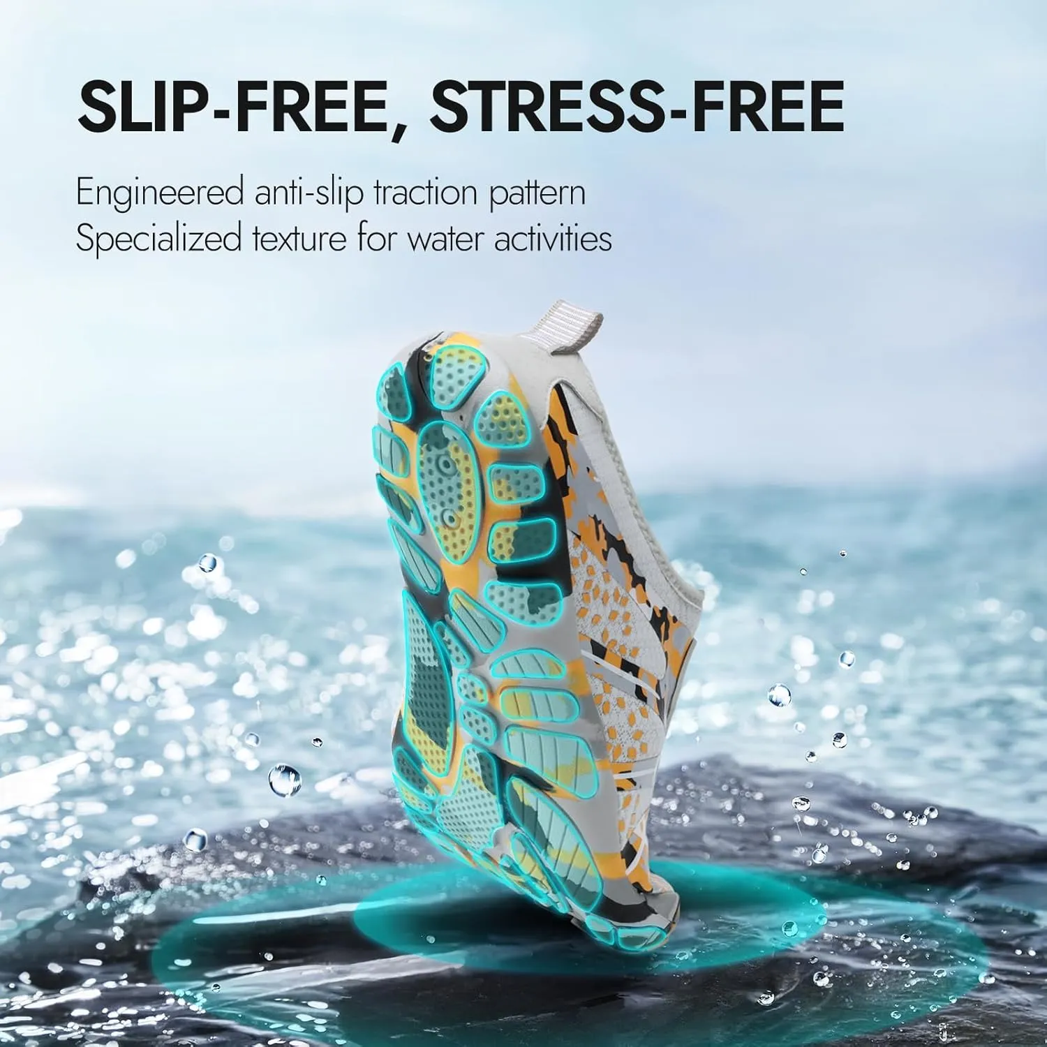 ATHMILE Hiking Barefoot Water Shoes for Women Men Beach Swim Aqua Pool River Quick Dry Athletic Wide Toe Outdoor Sport Kayaking Boating Rock Climbing Yoga Lake