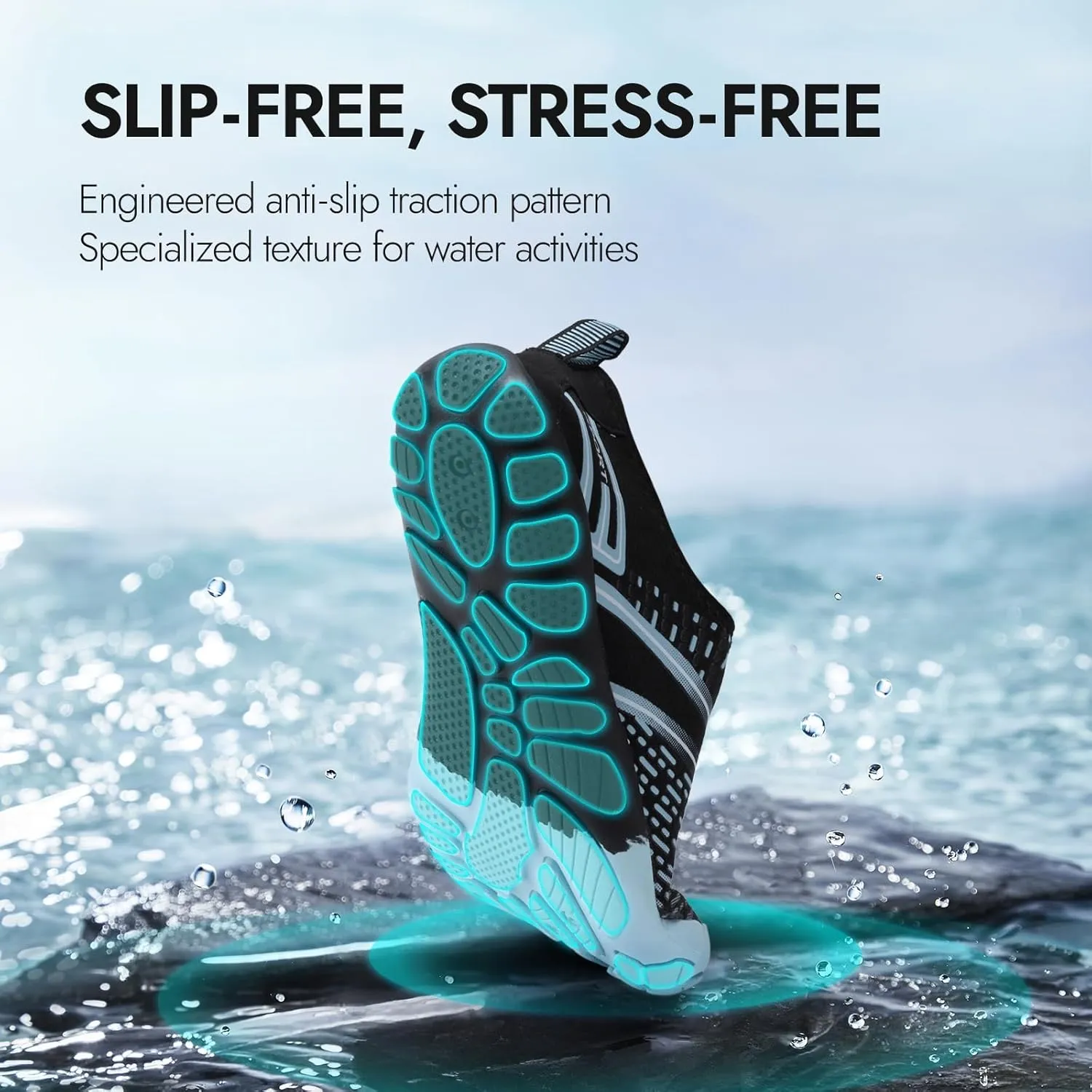 ATHMILE Hiking Barefoot Water Shoes for Women Men Beach Swim Aqua Pool River Quick Dry Athletic Wide Toe Outdoor Sport Kayaking Boating Rock Climbing Yoga Lake