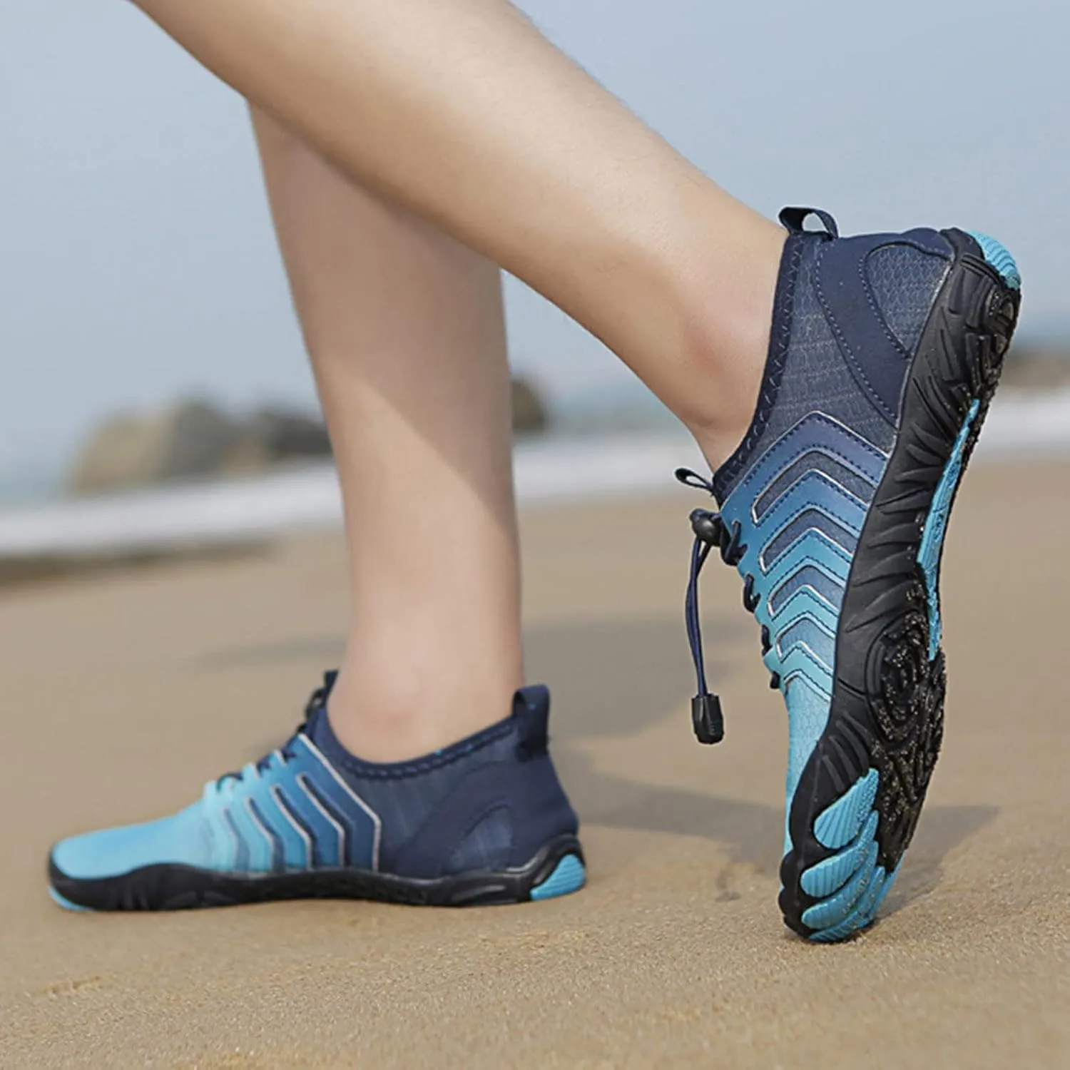 Barefoot Water Shoes for Men Women Mens Non Slip Quick-Dry Water Hiking Shoes Wading Diving Sand Volleyball Shoe Rock Climbing Shoe Comfy Thick Sole Indoor Fitness Footwear