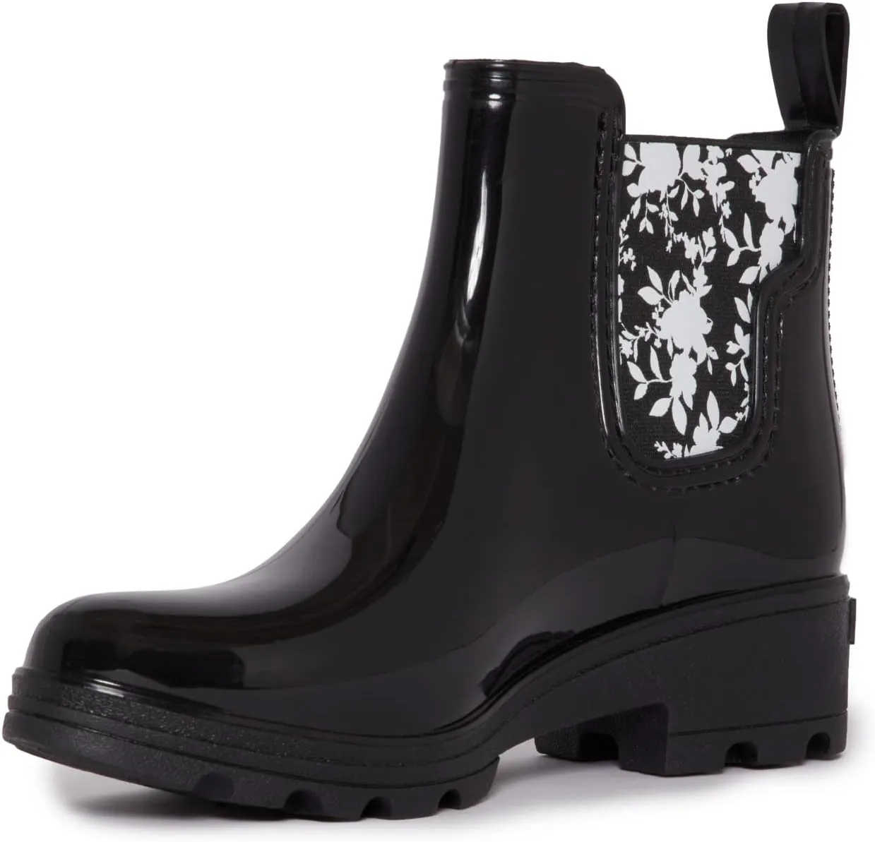 Laura Ashley Ladies Mid Cut Ankle Height Glossy Rain Boots, Lightweight Waterproof Booties for Women