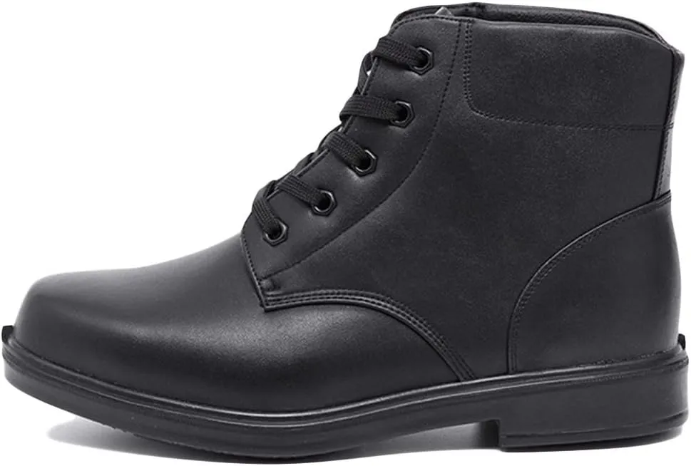 Men Military Combat Boots Ankle Army Lace-Up Leather Shoes Winter Plus Velvet Casual Outdoor Hiking Desert Ankle Boots