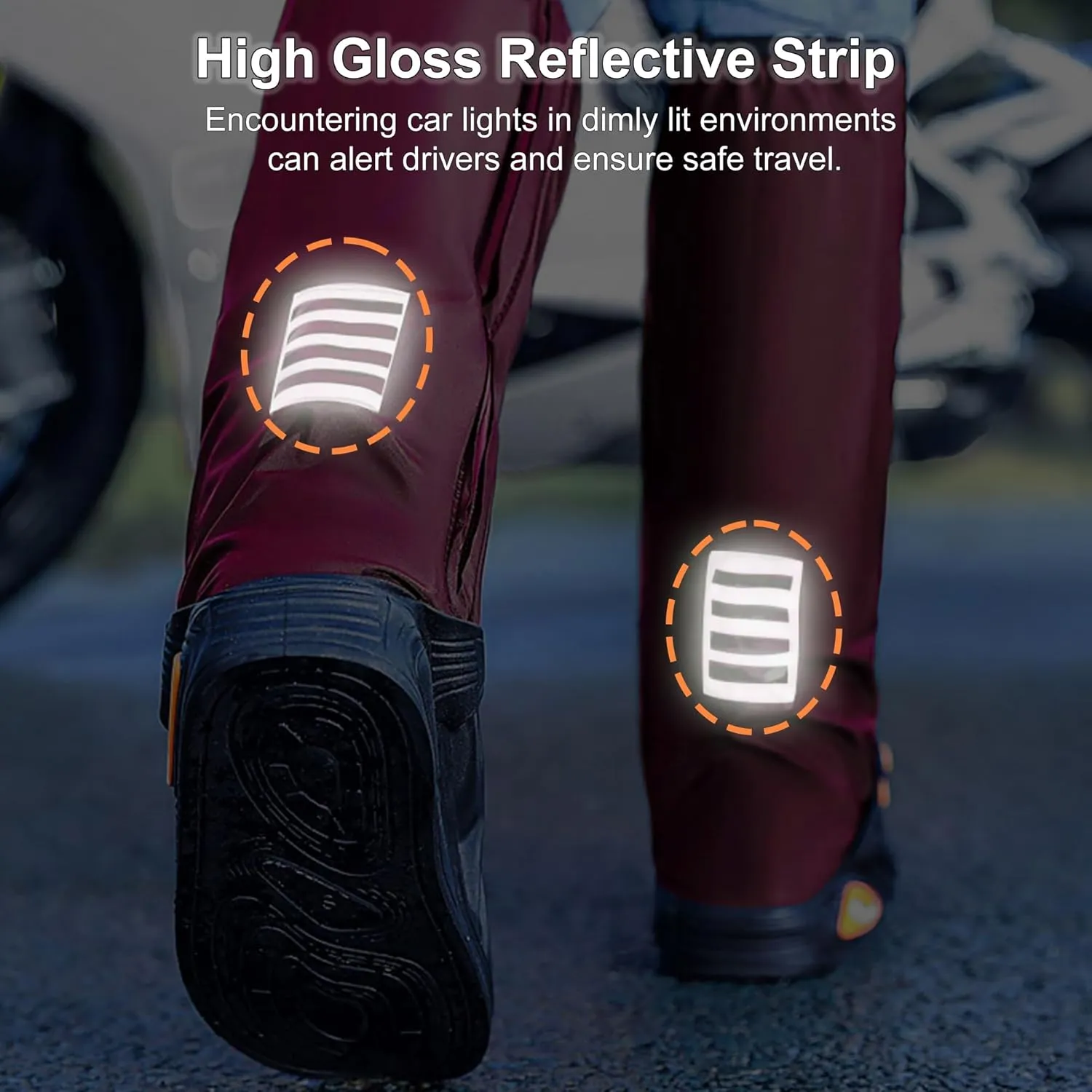 Rain Shoe Covers Waterproof Rain Boot Shoe Cover for Men and Women (Purplish Red, XL)