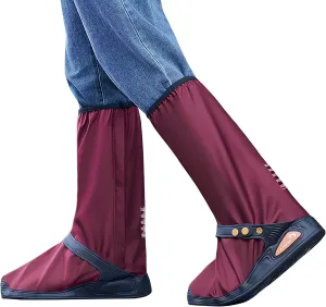 Rain Shoe Covers Waterproof Rain Boot Shoe Cover for Men and Women (Purplish Red, XL)