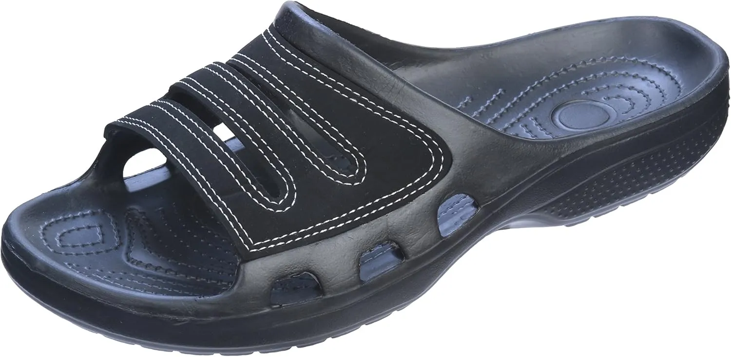 Roxoni Slide Sandals for Men | Open Toe Slip-On | Waterproof Rubber for Beach, Pool, Gym, Travel Wear