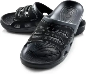Roxoni Slide Sandals for Men | Open Toe Slip-On | Waterproof Rubber for Beach, Pool, Gym, Travel Wear