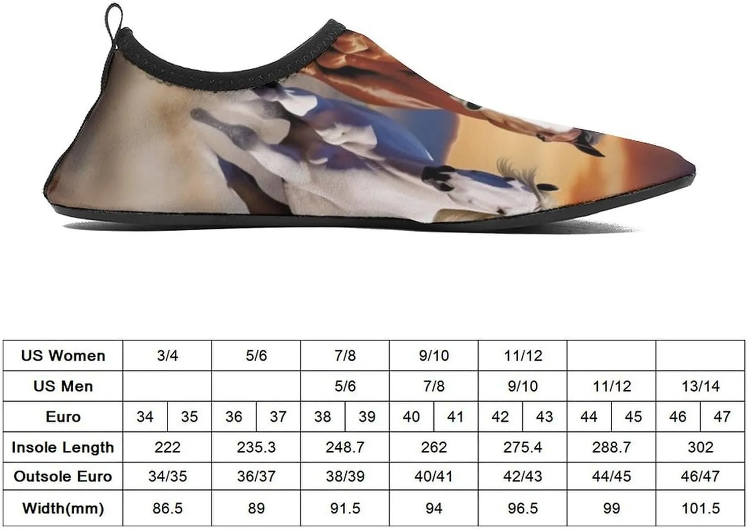 Running Horses Water Shoes for Women Men Quick-Dry Non Slip Barefoot Aqua Socks Swim Rock Climbing Pool Shoes Socks Sports Shoes Athletic Must Haves Outdoor Gear