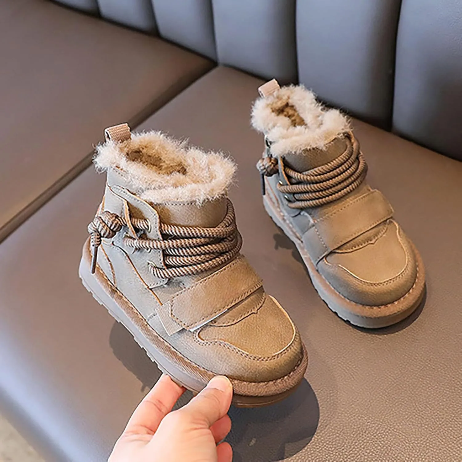 Winter Girls Boys Ankle Boots Comfortable Warm Lined Casual Shoes Sports Shoes Outdoor Children Baby Boy Boot