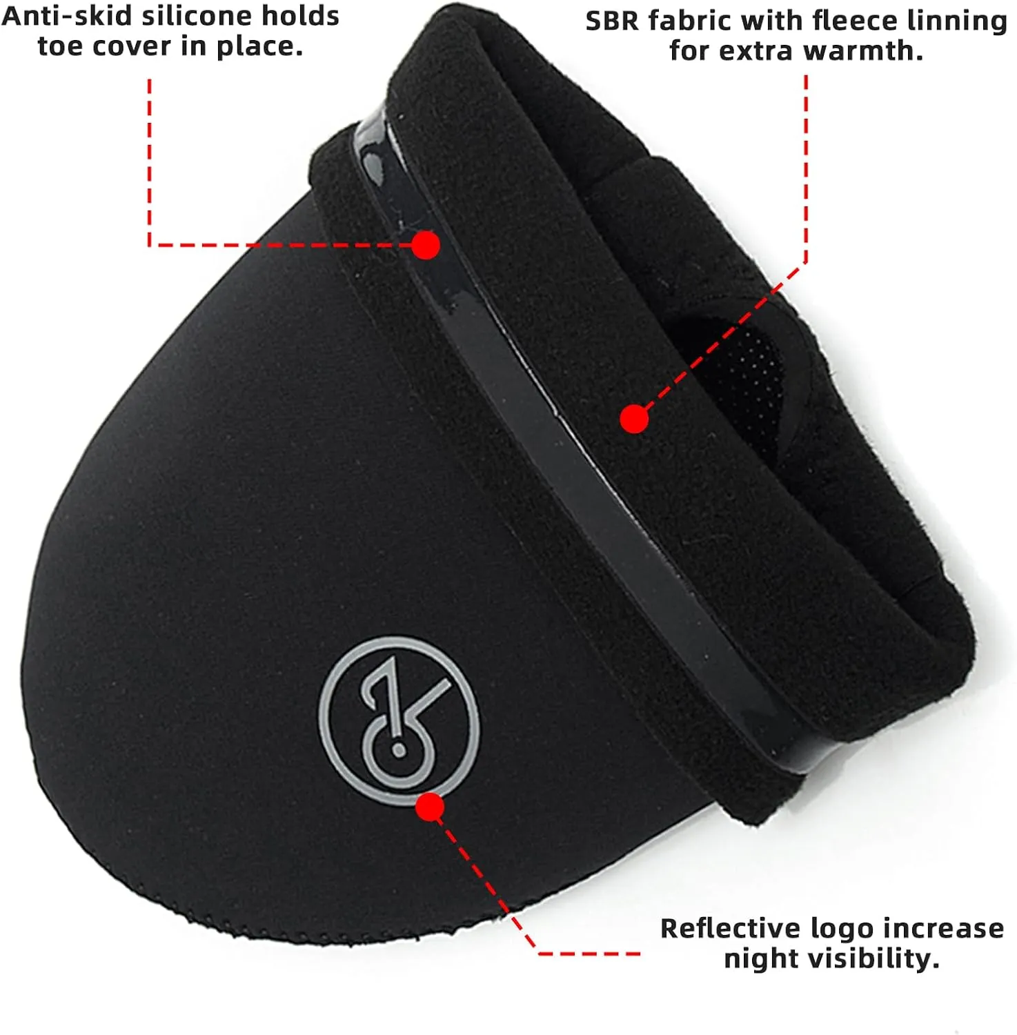 YKYWBIKE Cycling Shoe Covers Thermal Shoe Toe Covers Winter Cycling Overshoes Protectors Windproof Half Shoecover for Men Women Bike Shoe Covers for Mountain Road Bike